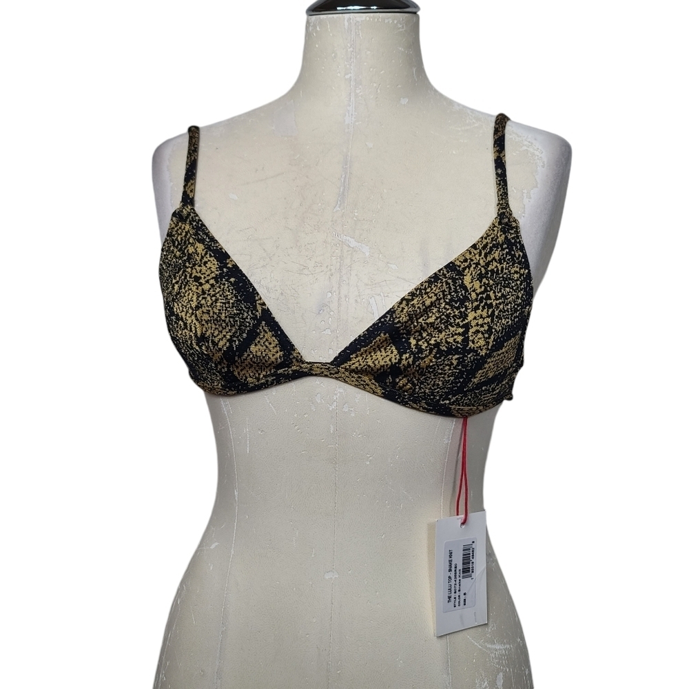 NWT Solid & Striped The Lulu Snakeskin Knit Bikini Top S